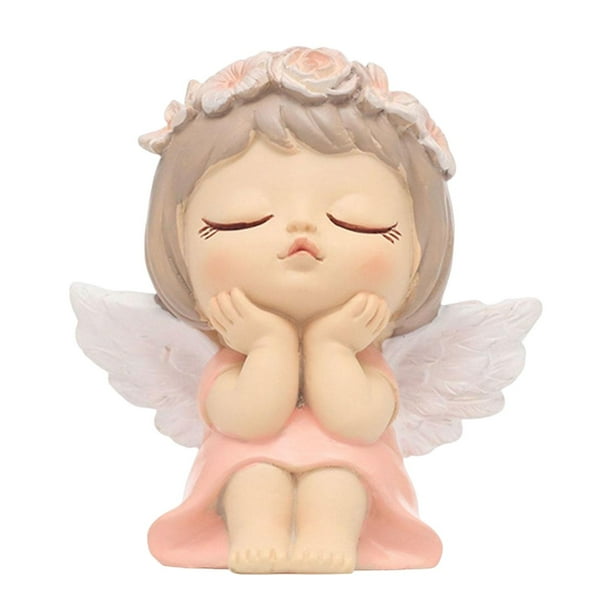 Figura de ángel bebé de resina, adorno para salpicadero de coche, decoración para tartas, estatua para Pequeña