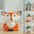 thumbnail image 2 of CAROOTU Ceramic Cute Animal Flower Pot Succulents Plant Pots Planter Container For Home, 2 of 5