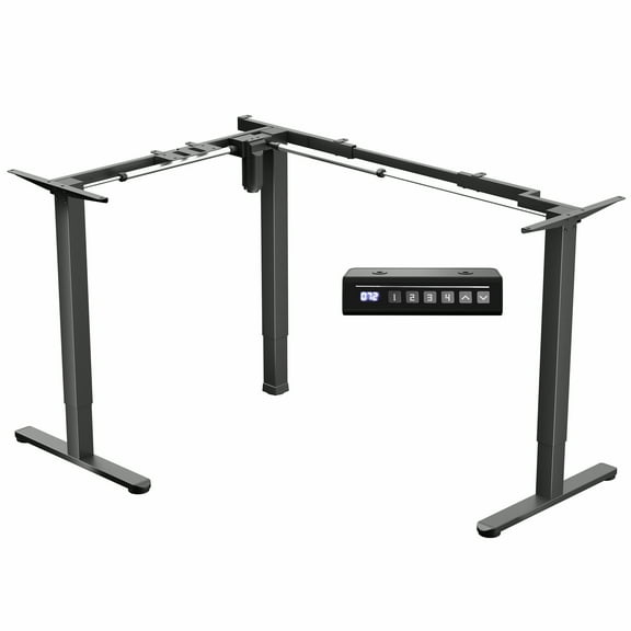 VIVO Black Small Electric Single Motor Corner Desk Frame