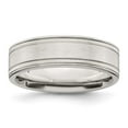 thumbnail image 6 of 925 Sterling Silver 6mm Brushed Fancy Band Ring Size 7, 6 of 7