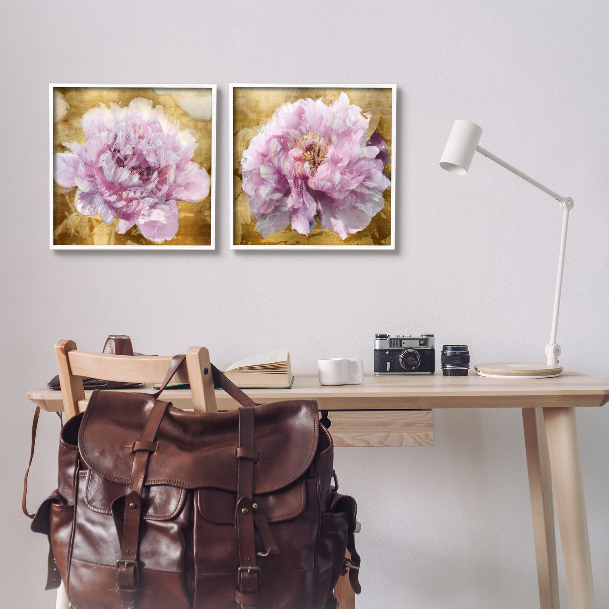 Stupell Industries Abstract Pink Flower Buds Botanical & Floral Painting White Framed Art Print Wall Art, 17 x 17