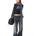 thumbnail image 5 of Hirigin Women Star Graphic Print Y2K Baby Tees Crop Tops Fairy Grunge Teens Girls Vintage Aesthetic Shirt Harajuku Streetwear, 5 of 6