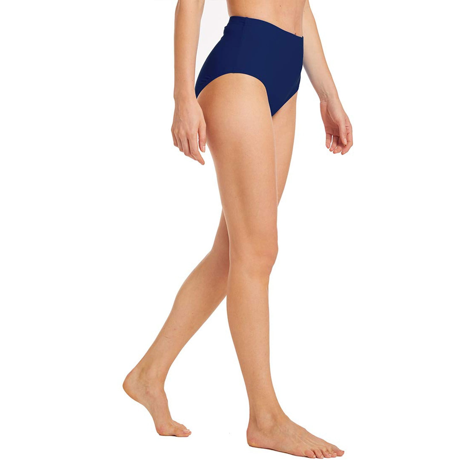 Bwdbhd Womens Bathing Suit Bottoms Women's High Waisted Swim Bottom Ruched Bikini Tankini Swimsuit Briefs Navy,XL