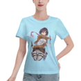 thumbnail image 1 of Women's Basic Short Sleeve T-Shirt Attacking Giant Mikasa Ackerman, 1 of 6