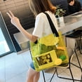 thumbnail image 4 of Bolsa de compras transparente de PVC transparente, bolso de hombro, bolsos de mano para mujer (amarillo) Likrtyny Para estrenar, 4 of 7