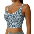thumbnail image 2 of Fotbe Sunflowers Pattern Womens' Sports Bra Longline Wirefree Padded with Medium Support Sports Moisture-Wicking Workou Vest,Tank Top-, 2 of 9