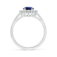 thumbnail image 3 of ANGARA Lab Grown 1.55 Ct Blue Sapphire Ring with Lab Diamond for Women in 14K White Gold (Size-8x6mm) | September Birthstone, Anniversary, Jewelry Gift for Women | Lab-Grown Blue Sapphire Ring, 3 of 9