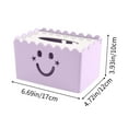 thumbnail image 2 of AuroraX Modern Tissue Box Cover Rectangle Cute Funny Purple Facial Tissue Box Holder Decorative Face With Wavy Edges Paper Organizer Dispenser for Living Room,Office,Bathroom Decor, 2 of 6