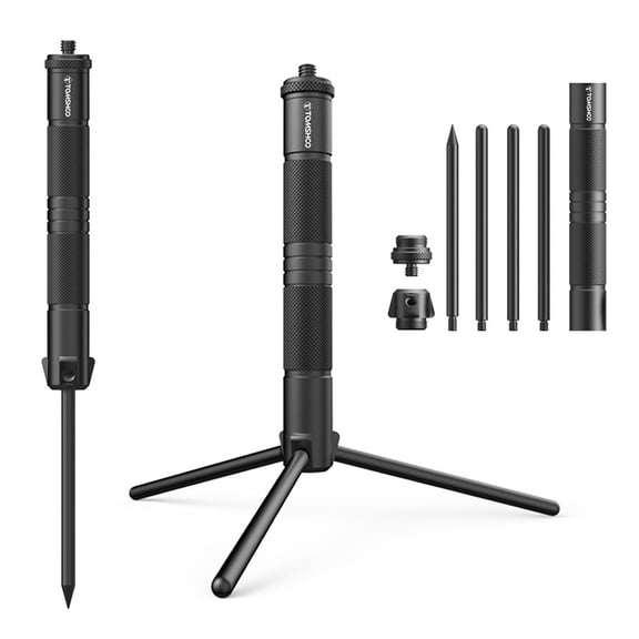 Sorven BBQ Lantern Stand Light Aluminum Lantern Stand Camping Lamp Pole Foldable Light Support Holder Lamp Bracket Camera Phone Tripod Stand For Picnic Hiking Backpacking Fishing Garden BBQ