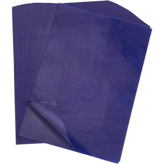 100 Sheets 11.7 x 8.3 Inch Blue Carbon Transfer Paper Transfer Drawing Paper Rectangle Graphite Crafts Tracing Blank Pages Accessories for DIY Making Woodworking Drawing Board Art Projects Blue