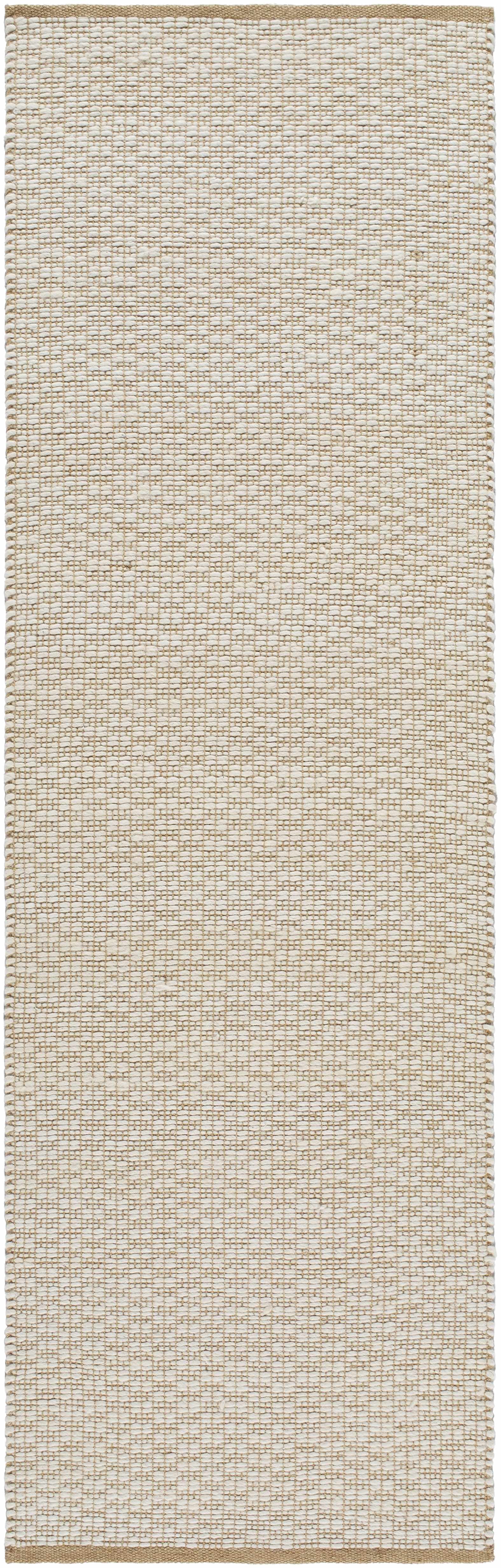 Hauteloom Inoke Boho Hand Woven Natural Fiber Wool Soft Area Rug - Farmhouse Minimalist Geometric Dotted Carpet - Cream, Beige, Ivory - 5' x 7'6"