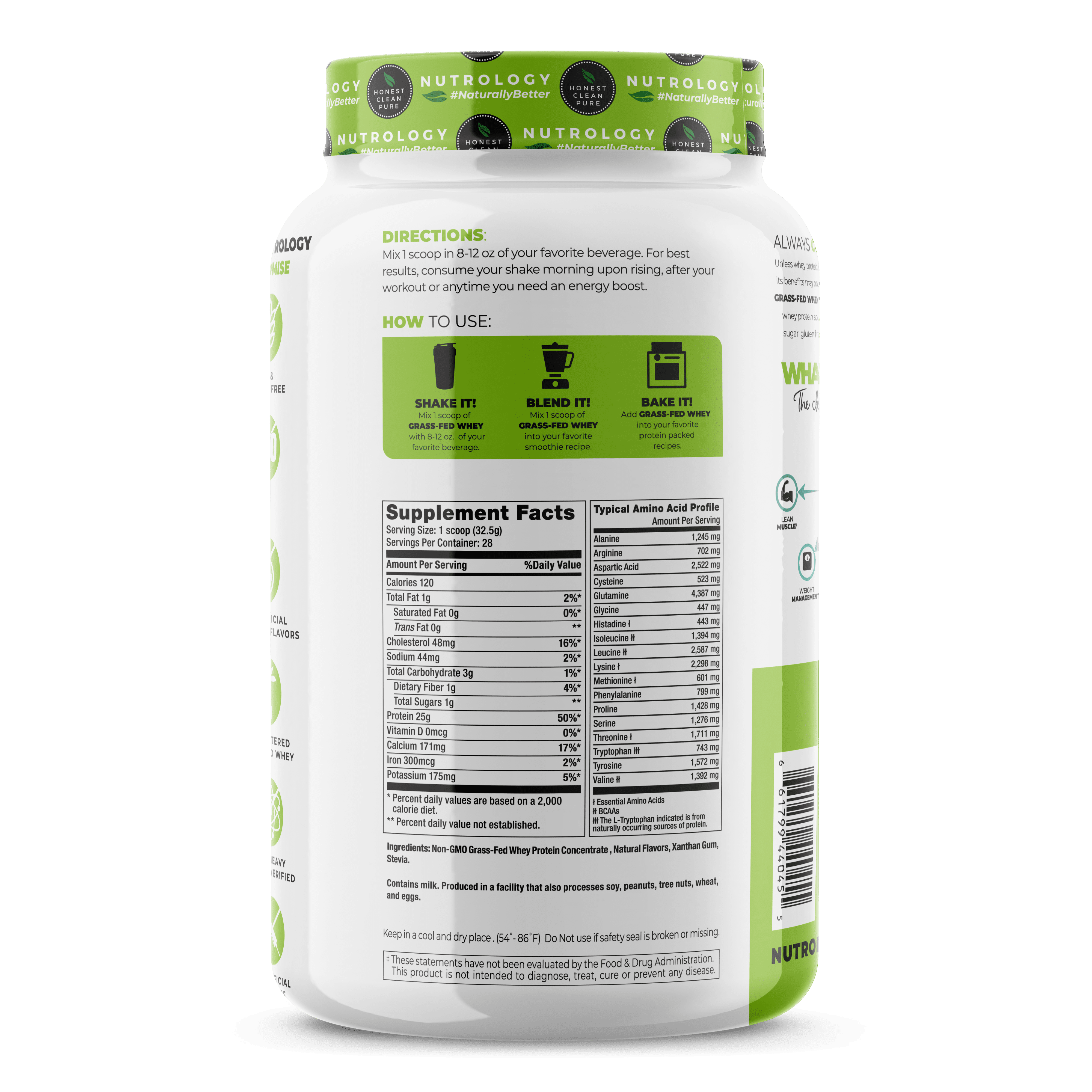 Grass-Fed Whey Protein – Non-GMO - Cold Processed Grass-Fed Whey Protein – Lean Muscle, Weight Management, Recovery, Healthy Aging – Boost Performance – Vanilla Ice cream (28 servings)