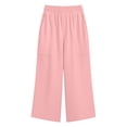 thumbnail image 7 of AINIYS High Waisted Lightweight Linen Blend Capris Pants for Women Vacation Beach Daily Pink S, 7 of 7