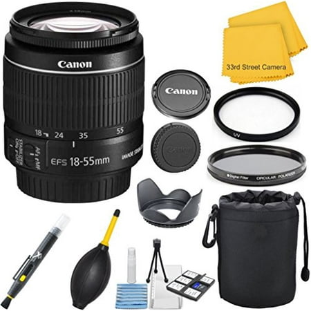 Canon EF-S 18-55mm f/3.5-5.6 IS II (White Box Packaging) Zoom 33rd Street Lens Bundle for Canon SLR Cameras