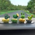 thumbnail image 1 of 4 Uds. De adornos de Cactus para coche, juguete con cabeza móvil de primavera, flor en maceta, planta, accesorios para salpicadero de coche TUNC Sencillez, 1 of 5
