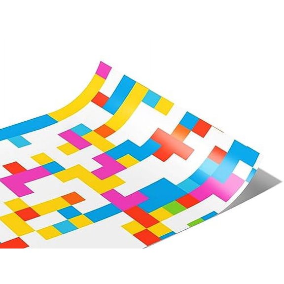 Rwraps Rainbow Pixel Candy Worms Gloss Vinyl Film Wrap 59in x 3ft Vinyl Vehicle Car Film Sheet Roll