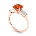 thumbnail image 2 of 2 ct Round Cut Simulated Red Diamond Three-Stone Engagement Ring for Women in 18K Rose Gold, 2 of 5