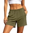 thumbnail image 2 of Ynynloco Women's Pajama Shorts Sleep Lounge Sweatshorts Elastic High Waist Soft Comfy Sleepwear Bottoms with Pockets, 2 of 5