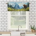 thumbnail image 3 of Winter Forest Valance Rod Pocket Window Curtain for Kitchen Bear Pine Tree Snowflake Lake Rustic Wild Nature Privacy Window Valances for Living Room Kitchen 54 by 18 in, 1 Panel, 3 of 6