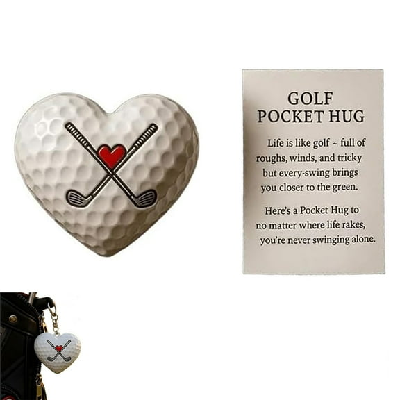 Golf Pocket Hug,Motivational Golf Ball Marker, Inspirational Golf Gift with Encouraging Message Card, Small Gift for Golf Lovers, Thoughtful Golf Present for Men and Women(1PCS)