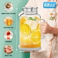 thumbnail image 5 of 68 oz Glass Water Carafe with Lid and Spout, 2L Water Pitcher with Silicone Base and Precise Scale Line, Easy to Clean Thickened Borosilicate Glass Jug for Cold and Hot Beverage, 5 of 7