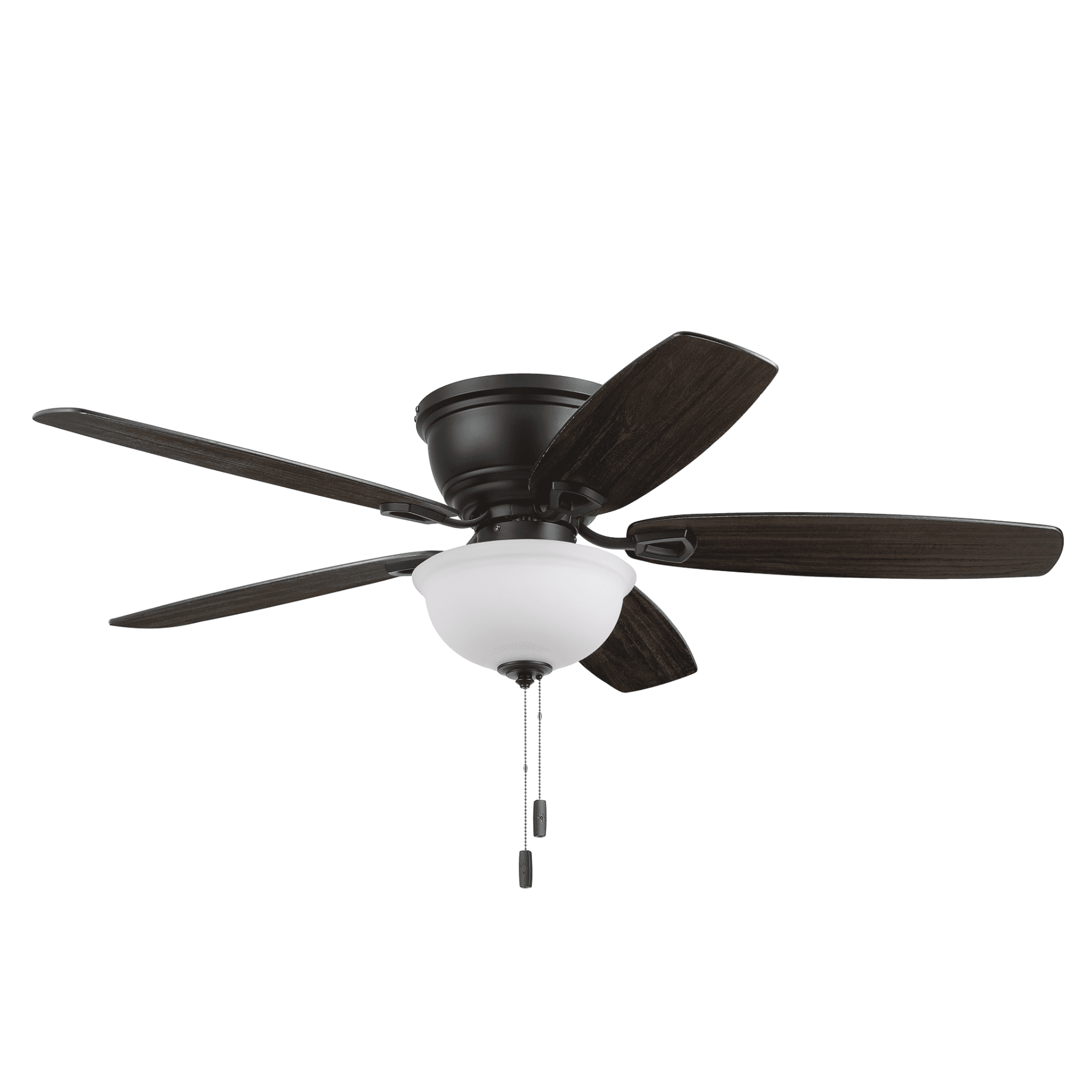 Honeywell Rockford 52" Traditional Black Indoor Ceiling Fan with Light, Pull Chains & Reversible Motor
