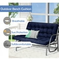 thumbnail image 5 of Porch Swing Cushions, Swing Cushions 3 Seater Replacement with Backrest, Thicken 4" Waterproof Bench Pad Cushions, Outdoor Loveseat Cushions Non-Slip Chairs Pad (Navy Blue), 5 of 6