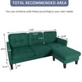 thumbnail image 3 of Haverchair Convertible Sectional Sofa, L-Shaped Couch Reversible Chaise for Small Space, Dark Green, 3 of 7