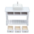 thumbnail image 2 of Dollhouse Vanity, Miniature Cool Toys Cool Washhouse Wawe Wail White Educational Para 1:12 House de Muñecas en Miniatura, 2 of 7