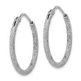 thumbnail image 2 of Sterling Silver Rhodium-plated Laser Cut Endless Hoop Earrings, 2 of 3