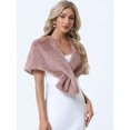 thumbnail image 2 of Chal de Piel Sintética para Mujer de Estilo 20s Estola Nupcial de Invierno Rosa XL, 2 of 5
