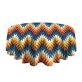 thumbnail image 5 of Orange Geometric Pattern Round Tablecloth 60"x60",Wrinkle Wipeable Table Cloth for Kitchen Dining Room Picnic Patio Party, 5 of 6