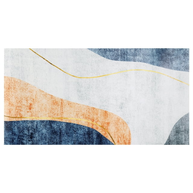 Tapetes de cocina REGALWOVEN para el suelo, juego de 1 alfombra de cocina geométrica bohemia, decoración de cocina bohemia naranja 18" x 36"