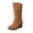 Brown, variant on Women Boots ,Women Shoes Solid Color Suede Upper Zip Wedge Heels Warm Winter Wear-Resistant Cowboy Boots