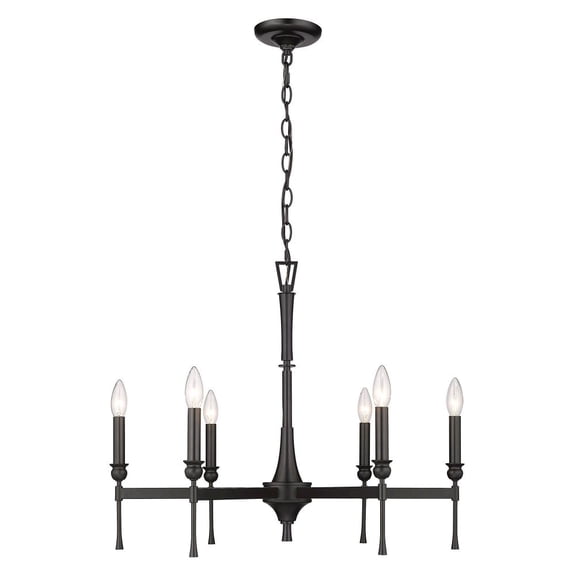 3509-6 BLK-Golden Lighting-Landon - 6 Light Chandelier-21.13 Inches Tall and 26 Inches Wide -Traditional Installation