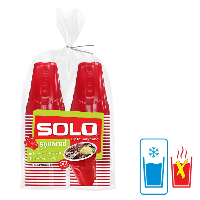 Solo Squared Plastic Cups 18oz , 50 Count