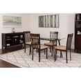 thumbnail image 2 of Flash Furniture Montebello 5 Piece Espresso Wood Dining Table Set with Glass Top and Rail Back Wood Dining Chairs - Padded Seats, 2 of 2