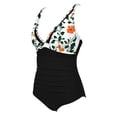 thumbnail image 5 of Maqroz One Piece Swimsuit Deep V Neck Spaghetti Strap Swimwear Classic Fashion Prints Bathing Suit Trendy Summer Beach Vacation Swimwear for Tanning, 5 of 6