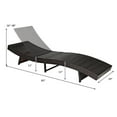 thumbnail image 2 of Gymax Foldable Patio Rattan Chaise Lounge Chair w/5 Back Positions Turquoise Cushion, 2 of 10