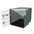 thumbnail image 3 of Abstract Dog Crate Cover, Modern Print of Diagonal Zigzags and Diamond Shapes, Easy to Use Pet Kennel Cover Small Dogs Puppies Kittens, 7 Sizes, Seafoam Grey, by Ambesonne, 3 of 6