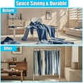 thumbnail image 5 of Retrocular 30 Pack Clothes Hangers Space Saving, 9-11" Non Slip Stainless Steel Metal Pants Skirt Hangers with Clips, 5 of 7