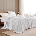thumbnail image 3 of czcpp-Fleece Bed Blanket King Size, Super Soft and Warm Blankets for Couch, Sofa and Bed Waffle Textured, Cozy, Fuzzy and Lightweight (Mixed Light Grey, 90x104 Inches), 3 of 4
