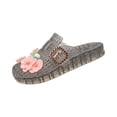 thumbnail image 2 of Willtoo Women's Jelly Sandals, 1 Inch Platform Flower Slides with Metal Buckle, Soft Non-Slip Transparent Summer Beach Shoes, 2 of 4