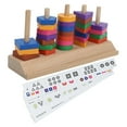 thumbnail image 4 of Juguetes de madera para niños con formas geométricas y colores a juego., 4 of 14