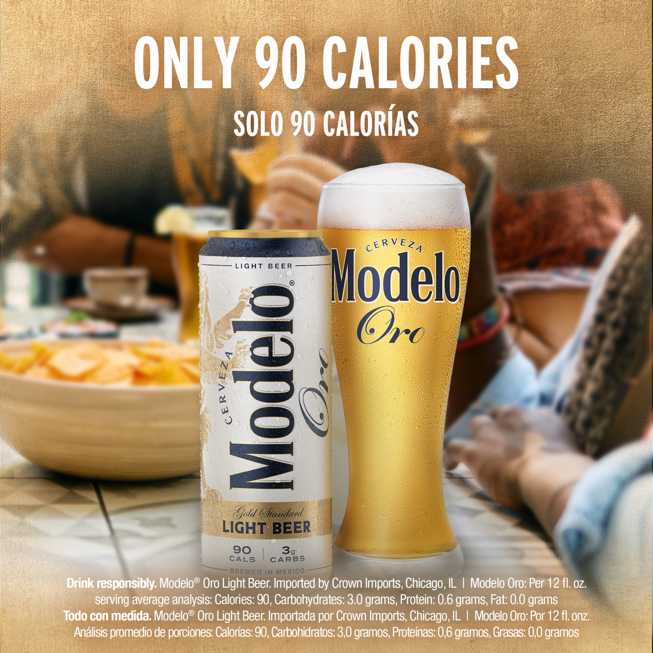 Modelo Oro Mexican Lager Import Light Beer, 24 fl. oz. Single Beer Can, 4.0% ABV