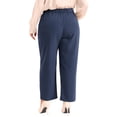 thumbnail image 3 of Pantalones de trabajo de oficina de talla grande plisados Agnes Orinda para mujer, de cintura alta, rectos, casuales de negocios con bolsillo 1X azul oscuro, 3 of 6