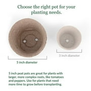 Jiffy Organic Seed Starting Biodegradable Peat Pots - Breathable - 100 Pack, 5 in Diameter