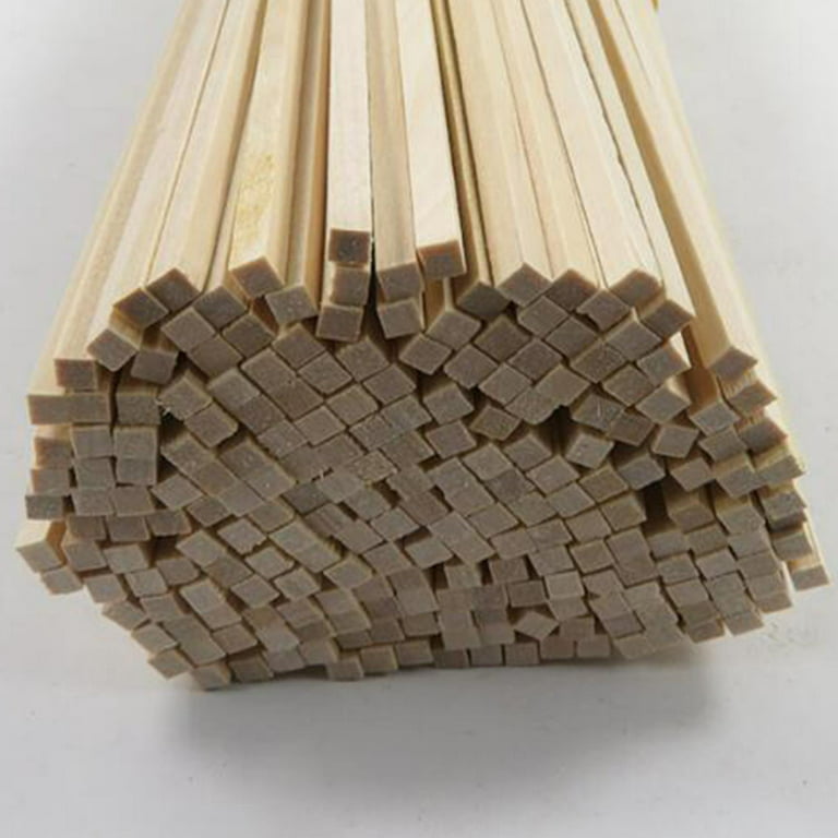 250 Pcs Balsa Wood Sticks 1/8 x 1/8 x 12 inch Balsa Wood Strips Hardwood Square Dowels Balsa Wood Dowels Unfinished Wooden Strips for Craft DIY