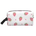 thumbnail image 2 of Uemuo Hand Drawn Strawberry Pattern Portable Toiletry Bags with Handle, Waterproof travel Make up Bags for Women, Large Capacity Travel Cosmetic Bags, 2 of 9