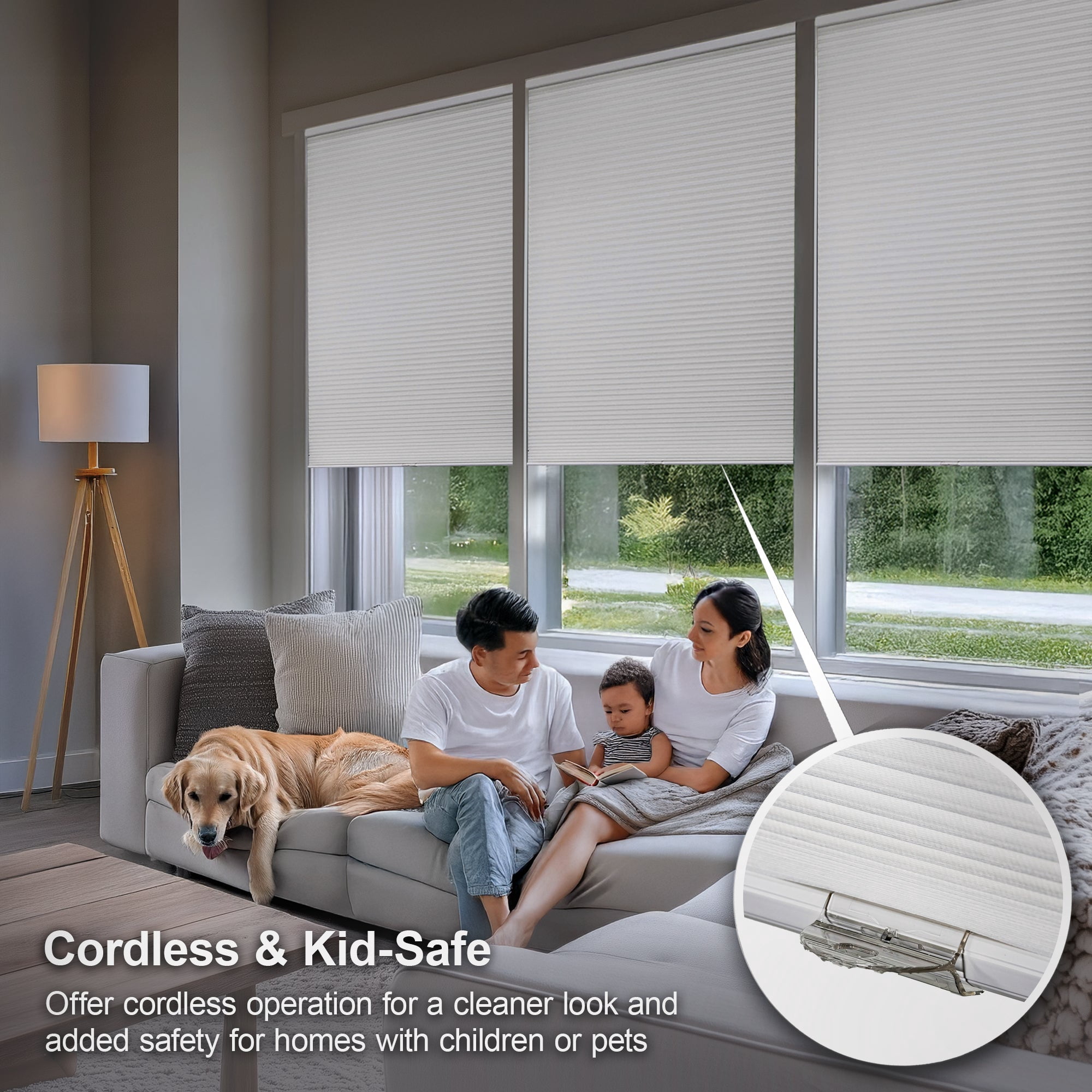 Chicology Blackout Cellular Shade, Evening Mist, 60.75"W X 48"H